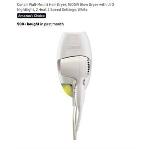 ConAir wall mounted hair dryer.